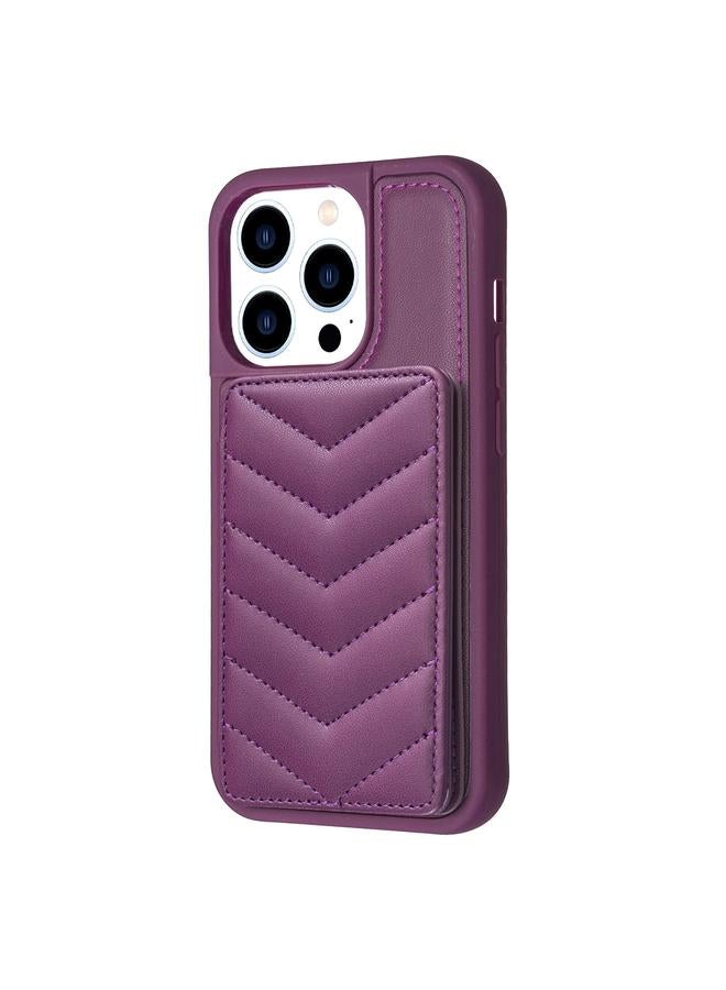 Zaboon Case For iPhone 13 Pro Max BF26 Wave Pattern Card Bag Holder Phone Case - Image 2