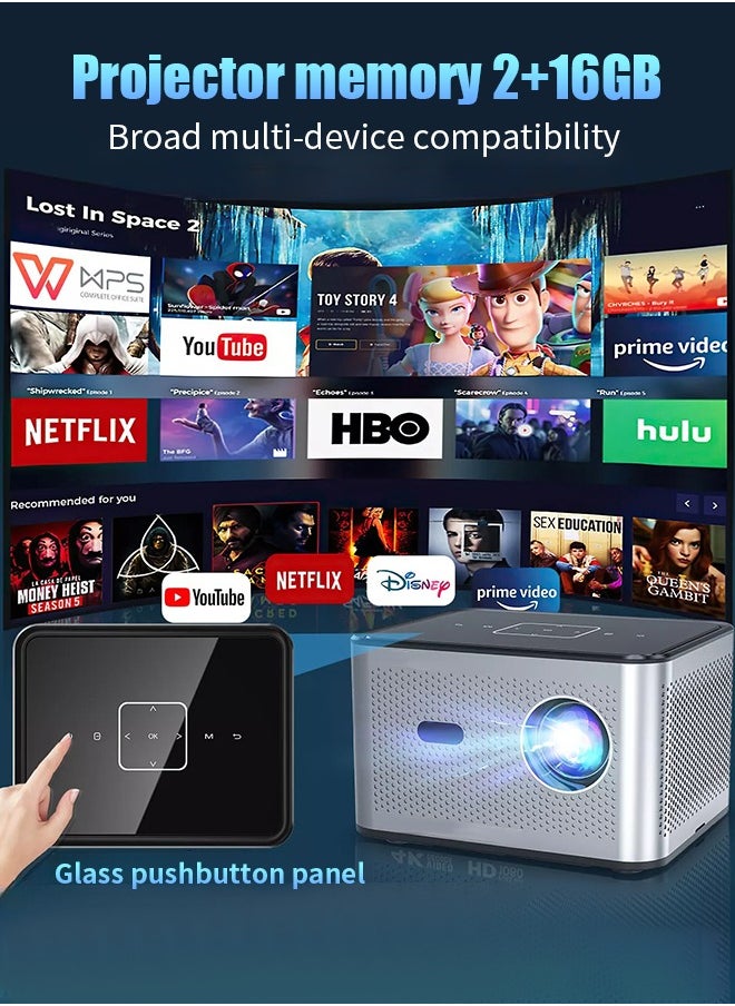 Xnano [Electric Focus & Keystone Correction] Professional 4k Projector Android 10 HD 14000 Lumens 2Gb Ram + 16Gb Rom Bluetooth 5.0 Wifi 5G/2.4G Hifi Sound With Rj45 Port  - Image 3