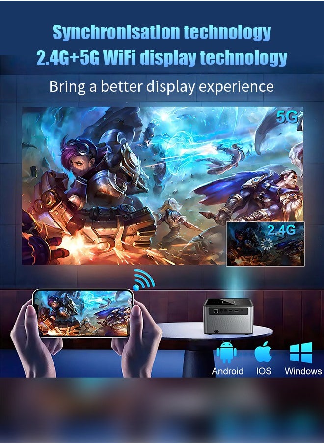 Xnano [Electric Focus & Keystone Correction] Professional 4k Projector Android 10 HD 14000 Lumens 2Gb Ram + 16Gb Rom Bluetooth 5.0 Wifi 5G/2.4G Hifi Sound With Rj45 Port  - Image 5
