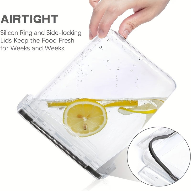 5/9pcs Airtight Food Storage Containers Set with Lids, Plastic Dry Food Containers for Kitchen Pantry Organization and Storage, Dishwasher Safe,Include Labels, Marking Pen - Image 3
