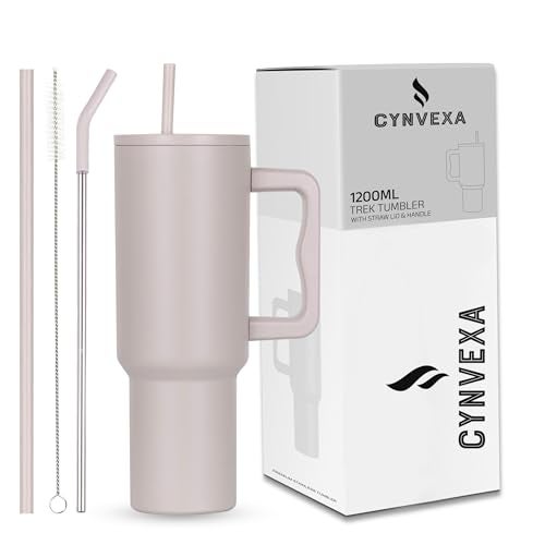 CYNVEXA Tumbler with lid and Straw 1200ML Cup Stainless Steel Vacuum Insulated Tumbler for Water, Iced Tea or Coffee 1.2L Office Gym Travelling (40-Oz-Rose) - Image 1