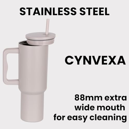 CYNVEXA Tumbler with lid and Straw 1200ML Cup Stainless Steel Vacuum Insulated Tumbler for Water, Iced Tea or Coffee 1.2L Office Gym Travelling (40-Oz-Rose) - Image 3
