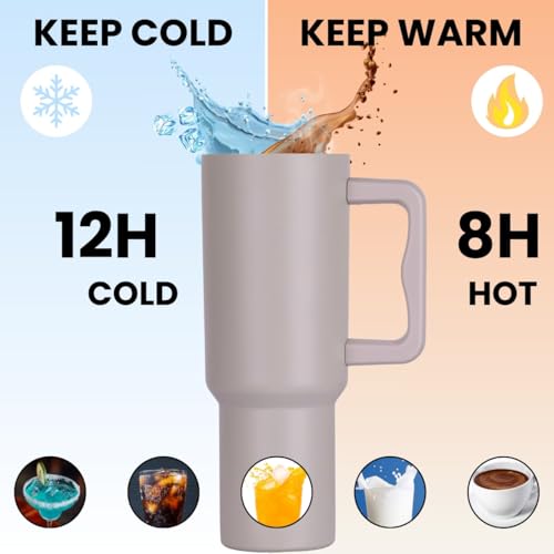 CYNVEXA Tumbler with lid and Straw 1200ML Cup Stainless Steel Vacuum Insulated Tumbler for Water, Iced Tea or Coffee 1.2L Office Gym Travelling (40-Oz-Rose) - Image 4
