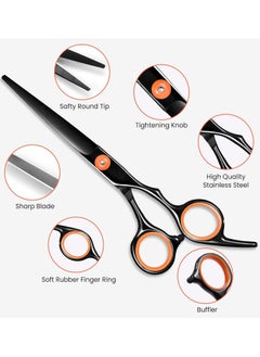 Ru syanl Hair Cutting Scissors Kit All-in-1 Set of Hair Cutting Scissors Professional Hair Shears Thinning Scissor Hair Comb Neck Duster in Leather Bag Haircut Scissor Kit  - Image 2
