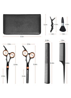 Ru syanl Hair Cutting Scissors Kit All-in-1 Set of Hair Cutting Scissors Professional Hair Shears Thinning Scissor Hair Comb Neck Duster in Leather Bag Haircut Scissor Kit  - Image 4