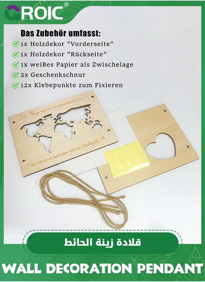 GROIC Wooden Money Holder for Cash,Fun Money Gift Cash Holder,Map Money Display Case,Paper Money Holders,Currency Ticket Protector,Paper Money Frame for Bill Collectors  - Image 2