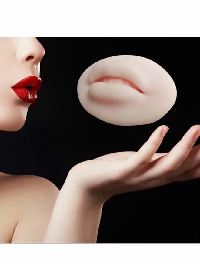 Generic 3D Lips Practice Silicone Skin Permanent Makeup Fake Skin Lips, Tattoo Practice Fake Lips Microblading Practice Skin, for Beginners Tattoo Artists Cosmetic Makeup Lips Training  - Image 2