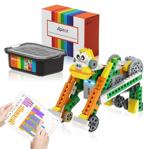 Apitor Robot Q Robot Building Kit 20in1 Programmable APP RC Car Robotics Coding Kit Includes Large Storage Organizer with Sorting Plate STEM Birthday Gifts for Boys Girls Kids Aged 612 - Image 1