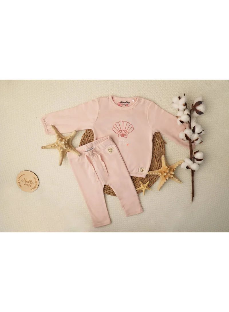 Sheer Hugs Sheer Hugs Casual Full Sleeve Top for Girls, Plain Peach