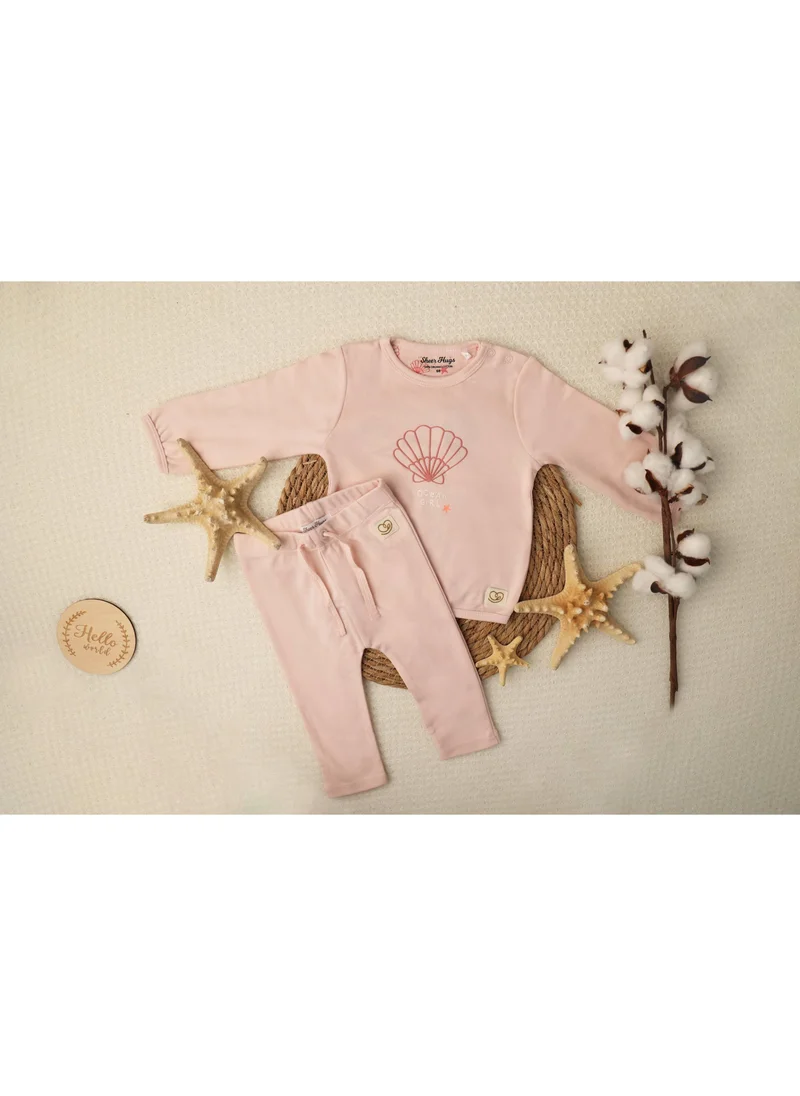 Sheer Hugs Sheer Hugs Casual Full Sleeve Top for Girls, Plain Peach