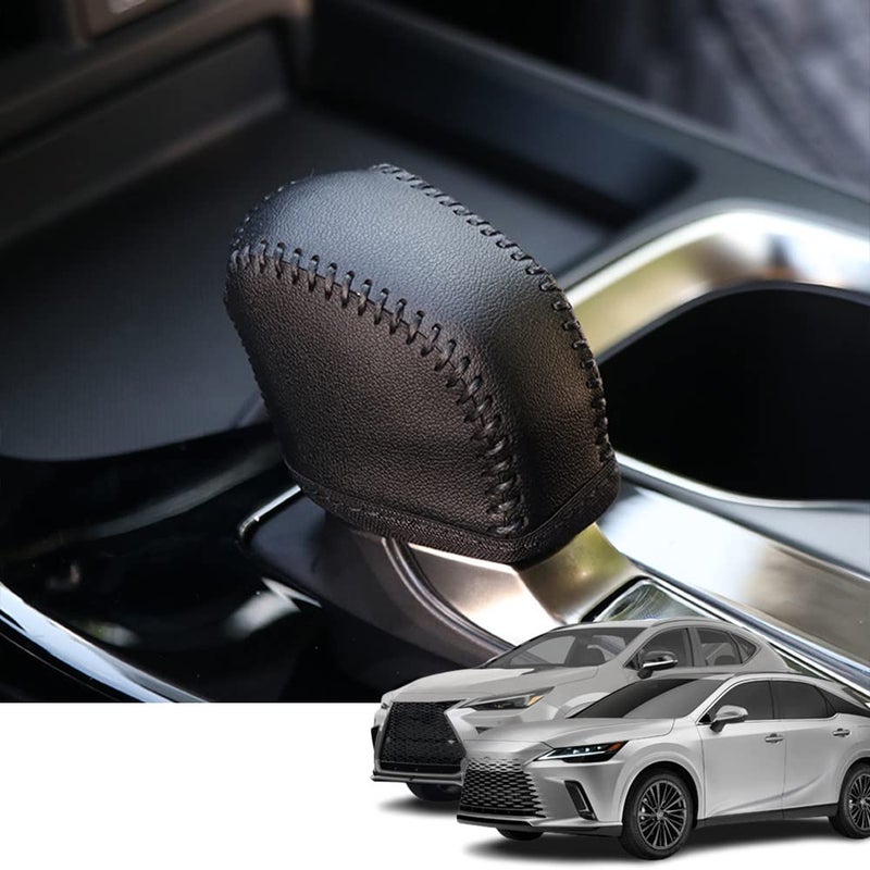 ملحقات داخلية مخصصة من بيمولبت لسيارات لكزس NX 250 350 350h 450h 2022 2023 RX 350 350h 450h 500h غطاء مقبض نقل الحركة الأوتوماتيكي جلد مع غرز سوداء
