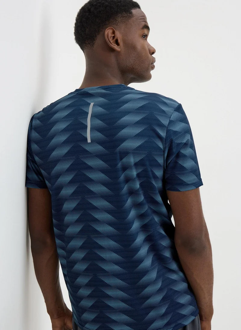 Matalan Souluxe Navy Geometric T-Shirt