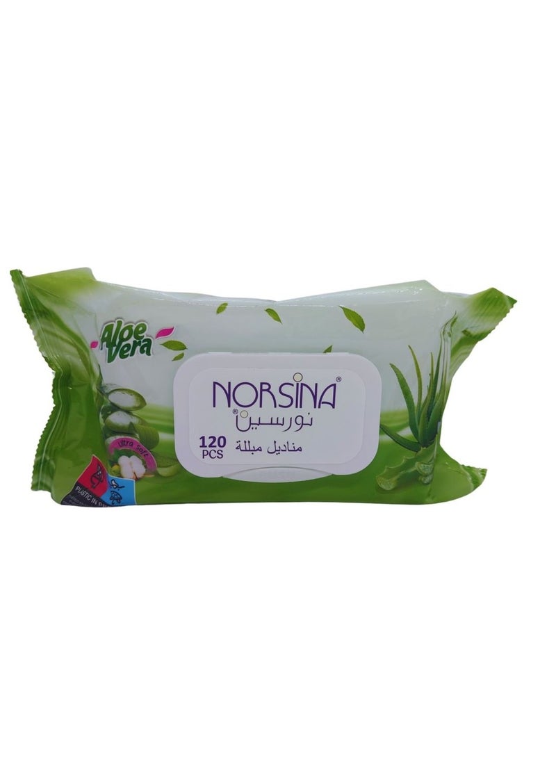 Norsina Orchid and Aloe Vera Wet Wipes from Norseen, 120 wipes x 2 pieces - Image 3