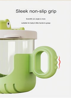 Generic Silicone Baby Sippy Cup With Straw And Handle, Toddler Training Cup, Drinking Water Cup, Snack Cup, Grip For Lnfants 6-12 Months And Toddlers 1-3 Years 10 oz/300 ml (Forest Green)  - Image 5
