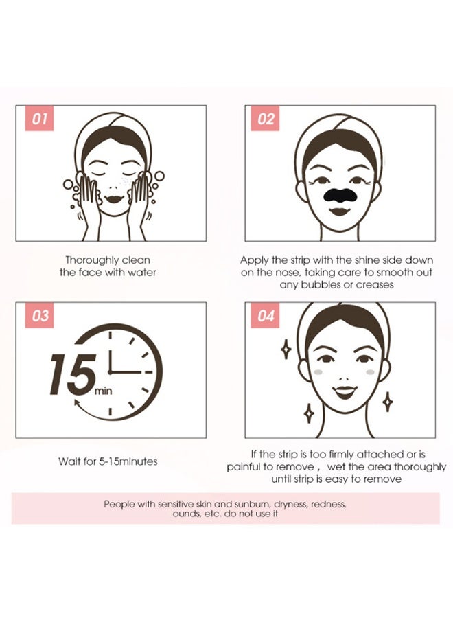 ROSOTENA 20 Pcs Remove Blackhead Strip Bamboo Charcoal Clean Blackhead Pore Strip black - Image 3