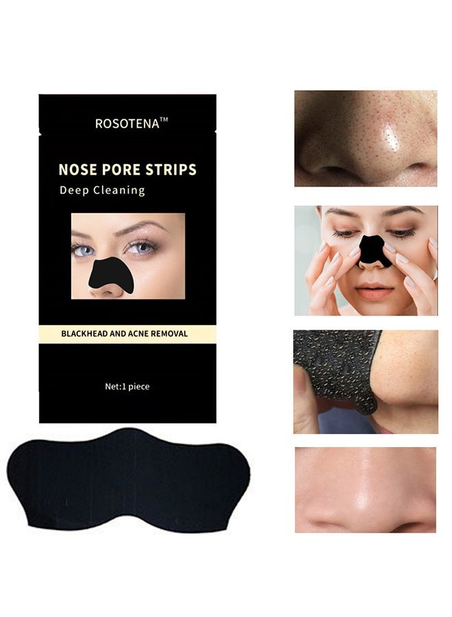 ROSOTENA 20 Pcs Remove Blackhead Strip Bamboo Charcoal Clean Blackhead Pore Strip black - Image 2