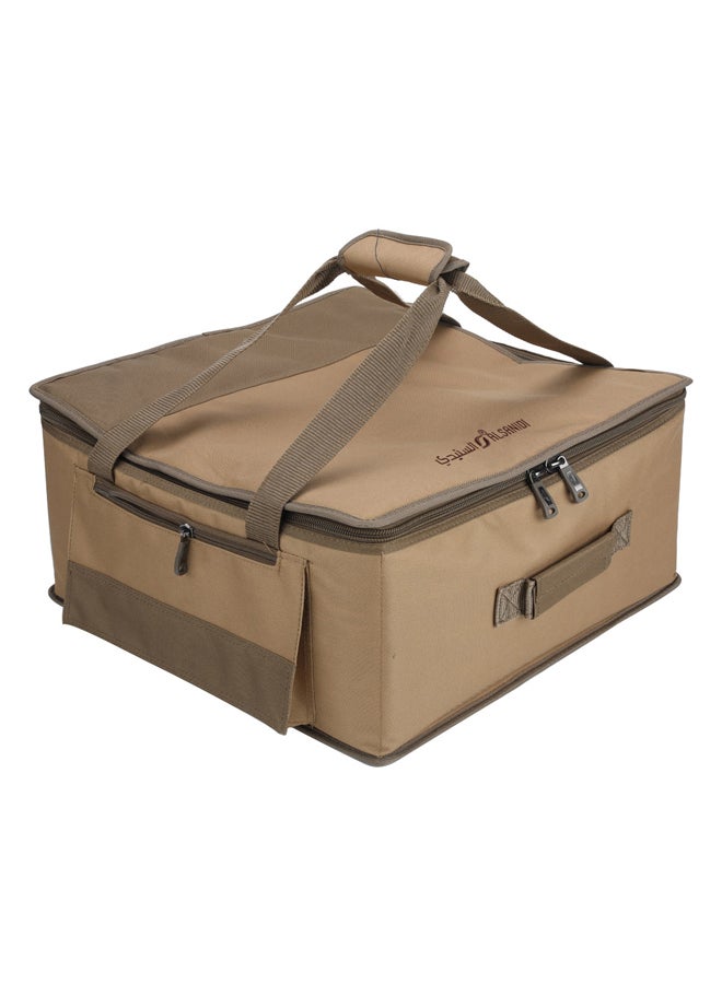 السنيدي شنطة عزبة الخير للرحلات، شنطة كشتات، كاكي، مقاس 47*47*22سم - Image 1