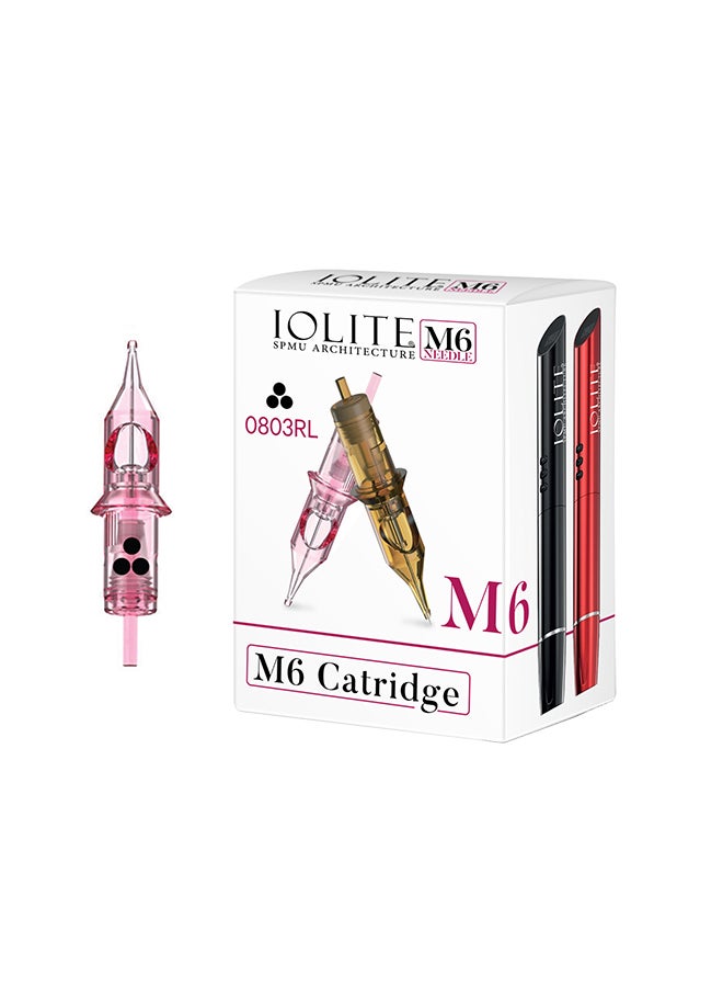 IOLITE 10 قطع من إبر خرطوشة الوشم، قلم SPMU Machine M6 للاستخدام مرة واحدة عالميًا - 0803RL - Image 1