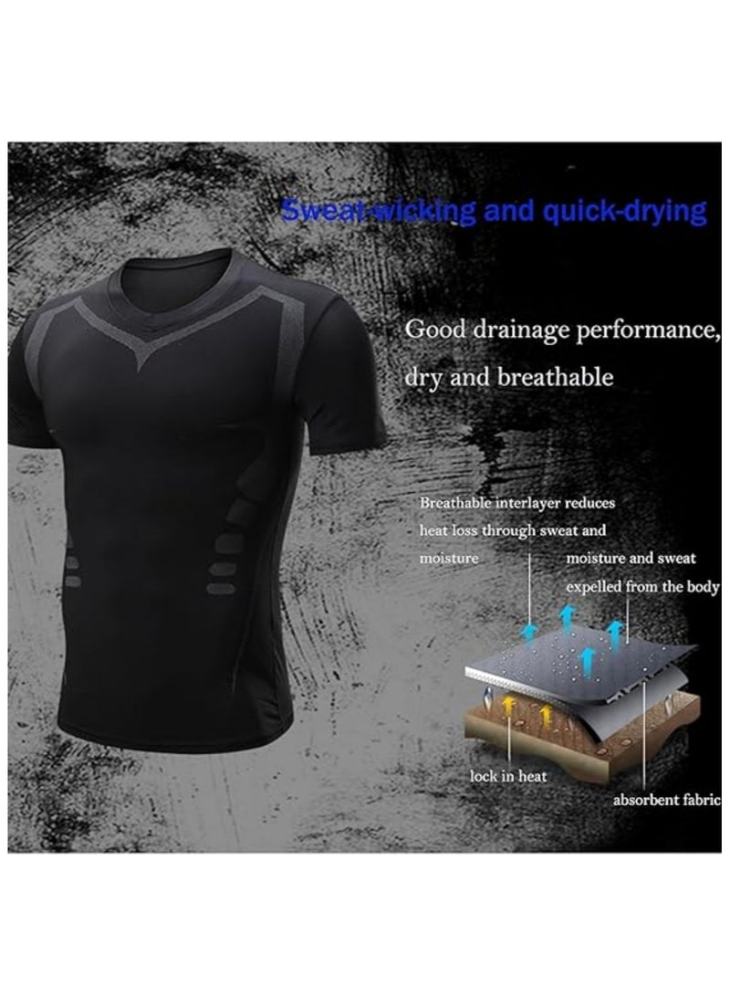 Men Compression Workout Suit Tights Shorts Workout Fitness Tracksiuts Sportswear Sets Outdoor Running Compression Suit - Image 3