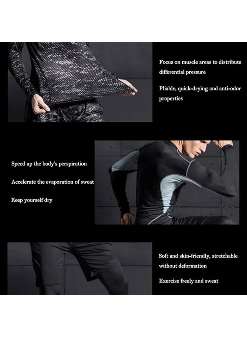Men Compression Workout Suit Tights Shorts Workout Fitness Tracksiuts Sportswear Sets Outdoor Running Compression Suit - Image 5