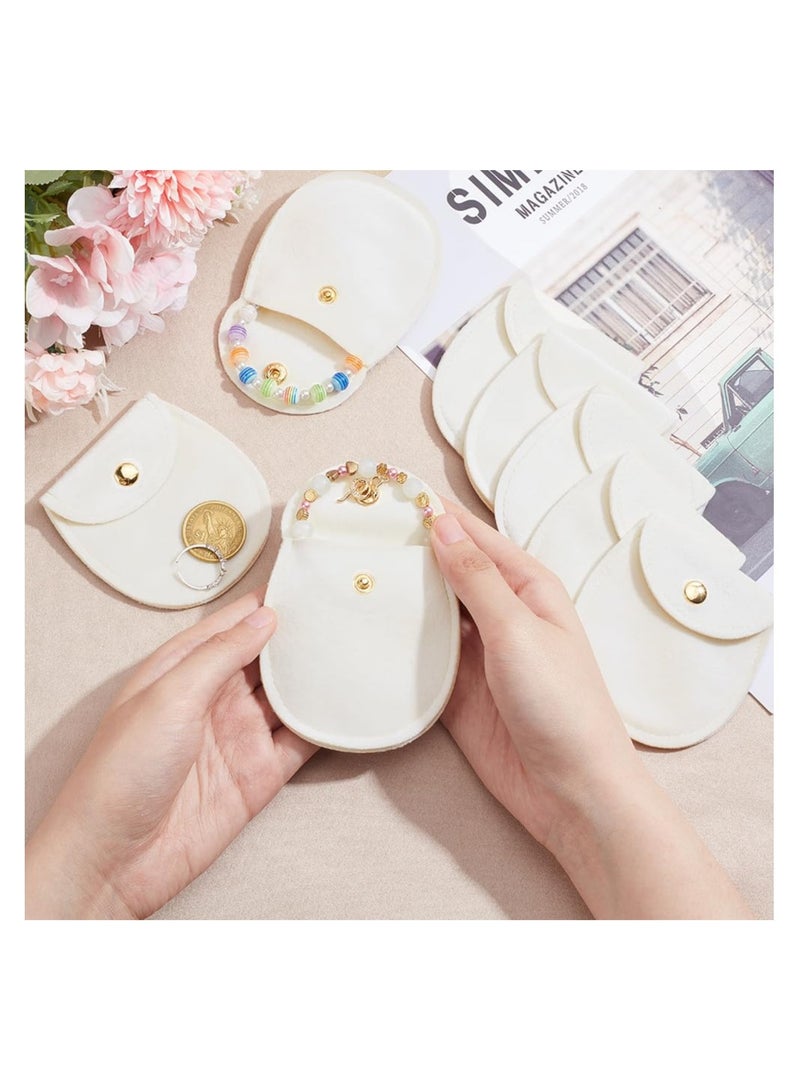 SYOSI 24 Pcs Velvet Jewelry Pouches with Snap Button Cornsilk Color Storage Bags Luxury Gift Bag for Candy and Necklace Bracelet Packing 3.27x3.03In - Image 4