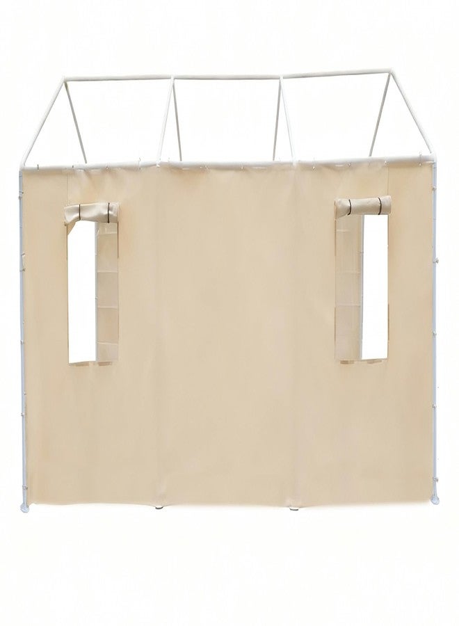Rutile 10x20 Carport Replacement Sidewall, 180G PE Waterproof & UV Protected Sidewall Cover (Beige, Sidewall Panel with Mesh Windows) - Image 1