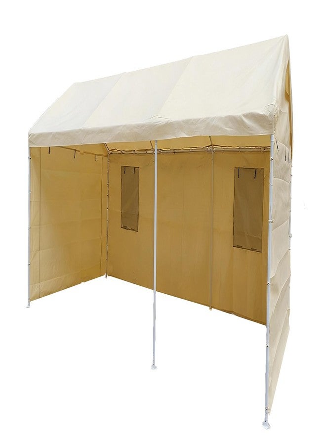 Rutile 10x20 Carport Replacement Sidewall, 180G PE Waterproof & UV Protected Sidewall Cover (Beige, Sidewall Panel with Mesh Windows) - Image 3