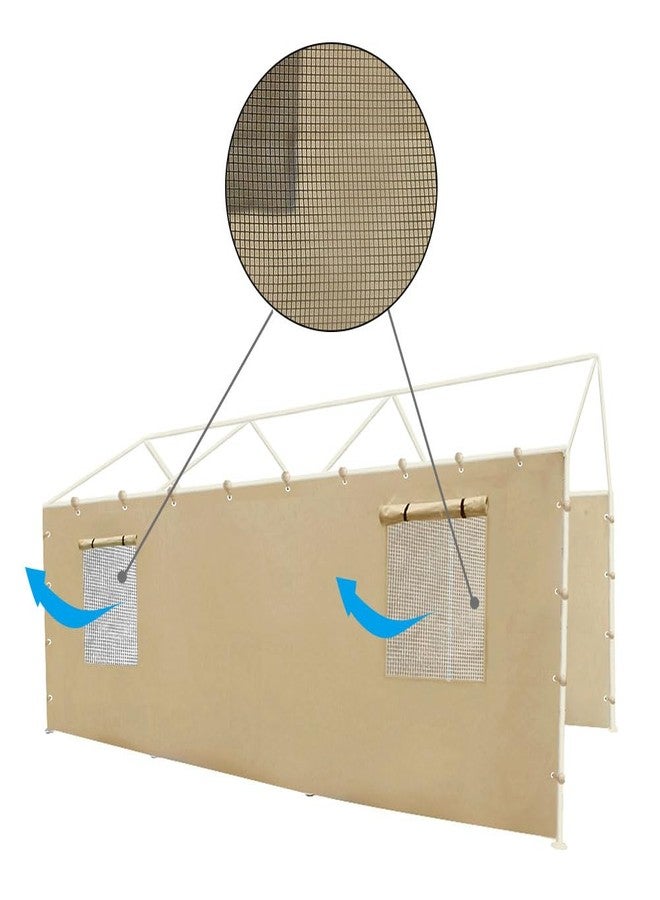 Rutile 10x20 Carport Replacement Sidewall, 180G PE Waterproof & UV Protected Sidewall Cover (Beige, Sidewall Panel with Mesh Windows) - Image 5