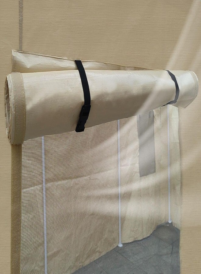 Rutile 10x20 Carport Replacement Sidewall, 180G PE Waterproof & UV Protected Sidewall Cover (Beige, Sidewall Panel with Mesh Windows) - Image 4