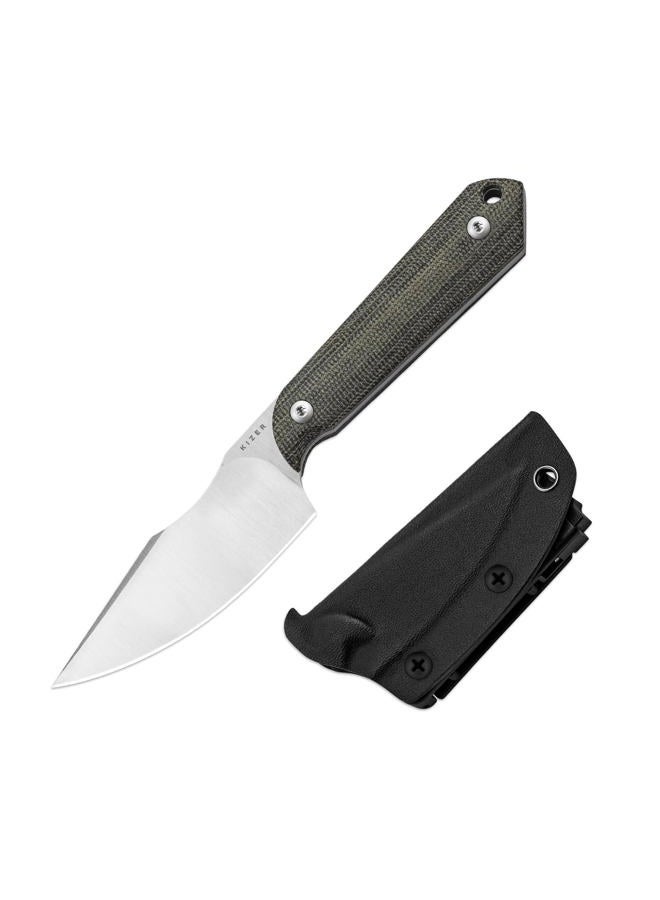 KIZER Mini Harpoon Fixed Blade Knife with Sheath, AEB-L Blade Hunting Knife with Micarta Handle, Camping Fixed Blade Small EDC knives for Hiking, Survival 1040SM2 - Image 1
