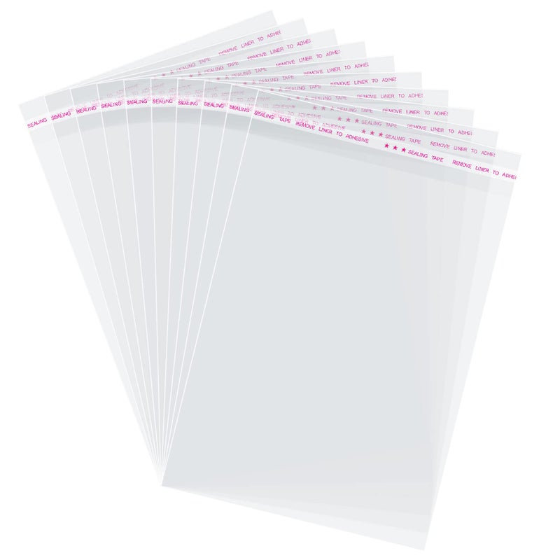 Morepack Self Sealing Cellophane Bags,6x9 Inches 200 Pcs Clear Cookie Bags Resealable Cellophane Bag for Packaging Cookies,Favors,Products,Candy - Image 1