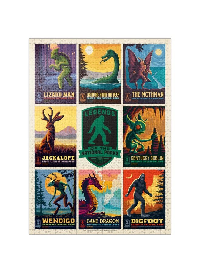 MyPuzzle.com Legends of The National Parks: Multi-Image Print - Edition 1, Vintage Poster - Premium 1000 Piece Jigsaw Puzzle for Adults - Image 1