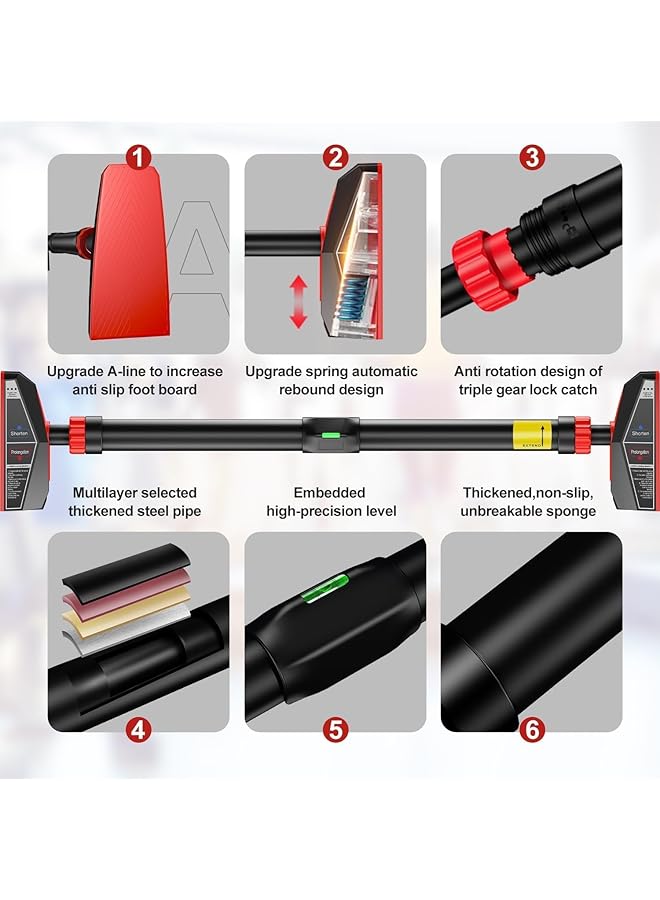 HOOKOR Pull Up Bar Width Adjustable Chin Up Bar for Doorway Super Load bearing Upper Body Workout Bar No Screw Installation Required Suitable for Home Gym Fitness Exercises Load 880 Lbs. - Image 2