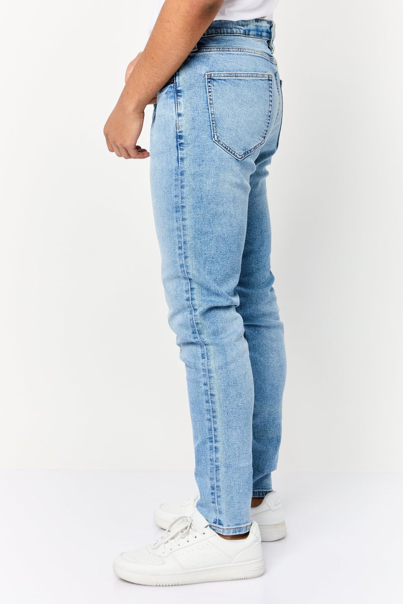 Celio Men Skinny Fit Washed Denim Jean, Light Blue - Image 3