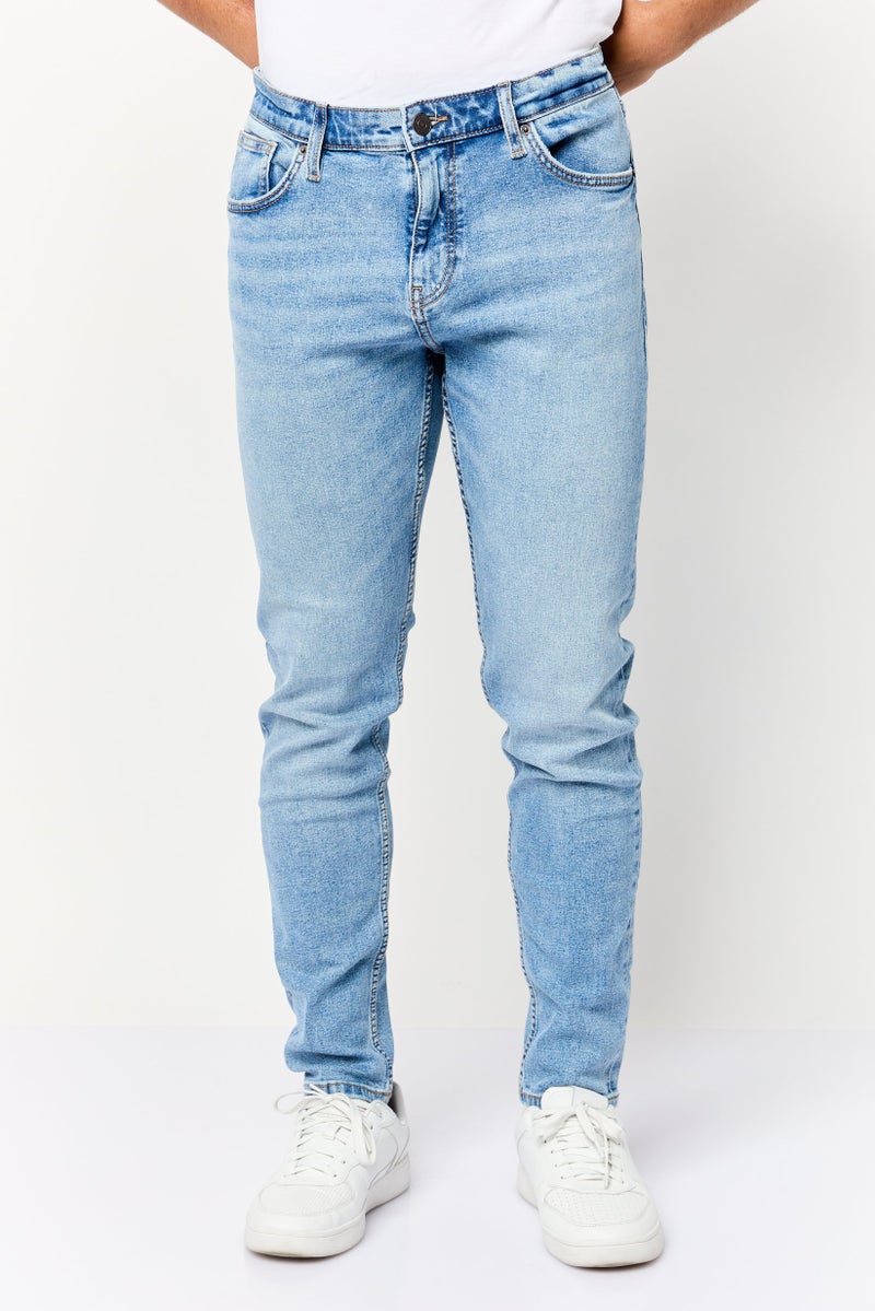 Celio Men Skinny Fit Washed Denim Jean, Light Blue - Image 1