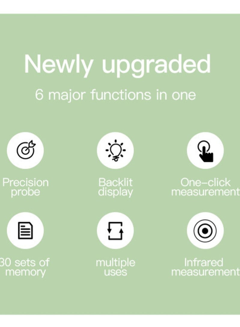 شاشة ترمومتر بالأشعة تحت الحمراء كبيرة بإضاءة خلفية LCD ، جهاز قياس حراره ، مقياس حرارة للاطفال - Image 5