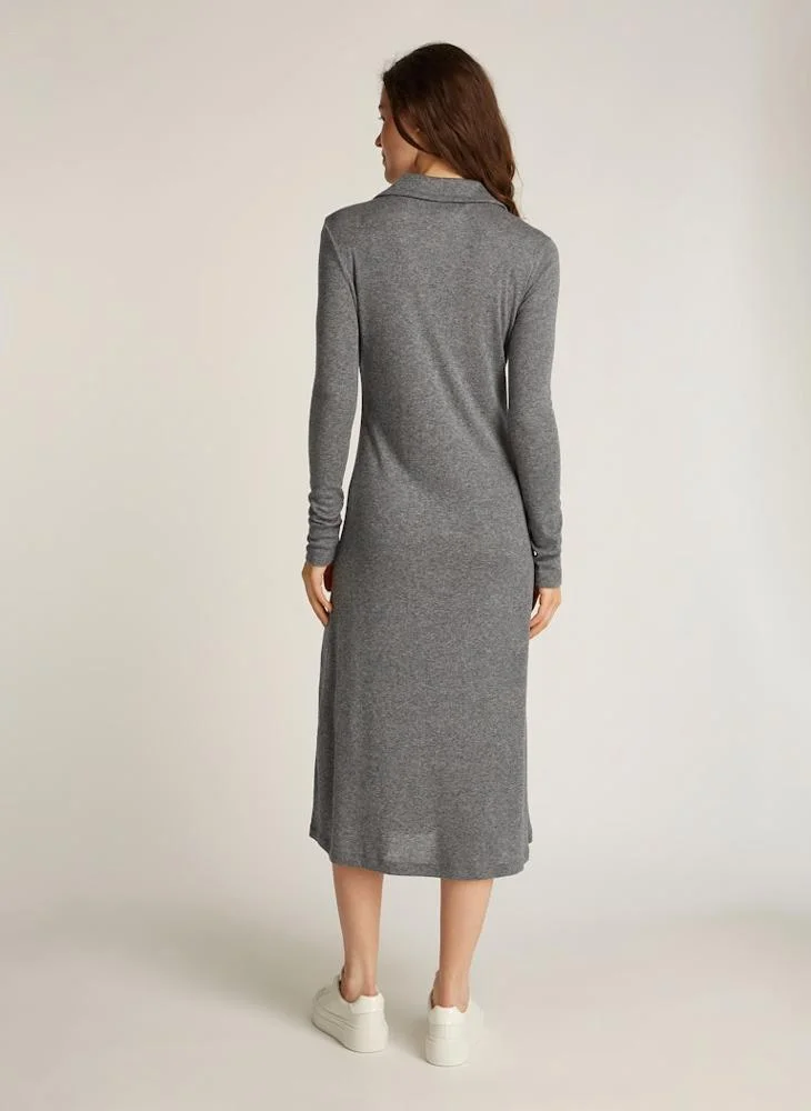 CALVIN KLEIN Polo Neck Tiered Dress