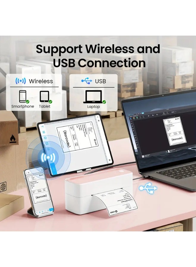 phomemo Wireless 10.16x15.24cm Shipping Label Printer, Thermal Label Printer for Small Business, Home, E-Commerce Sellers, Warehouses, Shipping Companies, Compatible with Phones & Laptops, Easy to Use - Image 2