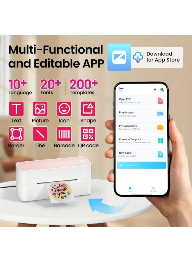 phomemo Wireless 10.16x15.24cm Shipping Label Printer, Thermal Label Printer for Small Business, Home, E-Commerce Sellers, Warehouses, Shipping Companies, Compatible with Phones & Laptops, Easy to Use - Image 5