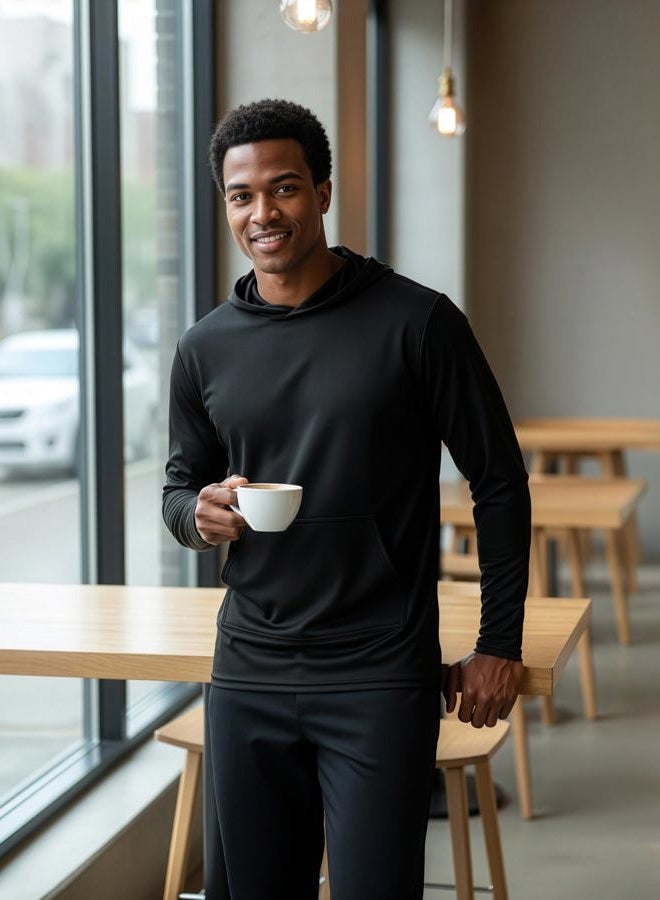 REALESSENTIALS 3 Pack: Men s Mesh Quick Dry Fit Wicking Long Sleeve Active Athletic Hoodie Performance Hooded T Shirt Workout Running Fitness Gym Sports Fishing Casual Sweatshirt UPF Outdoor Hiking-Set 4, X-Large - Image 4