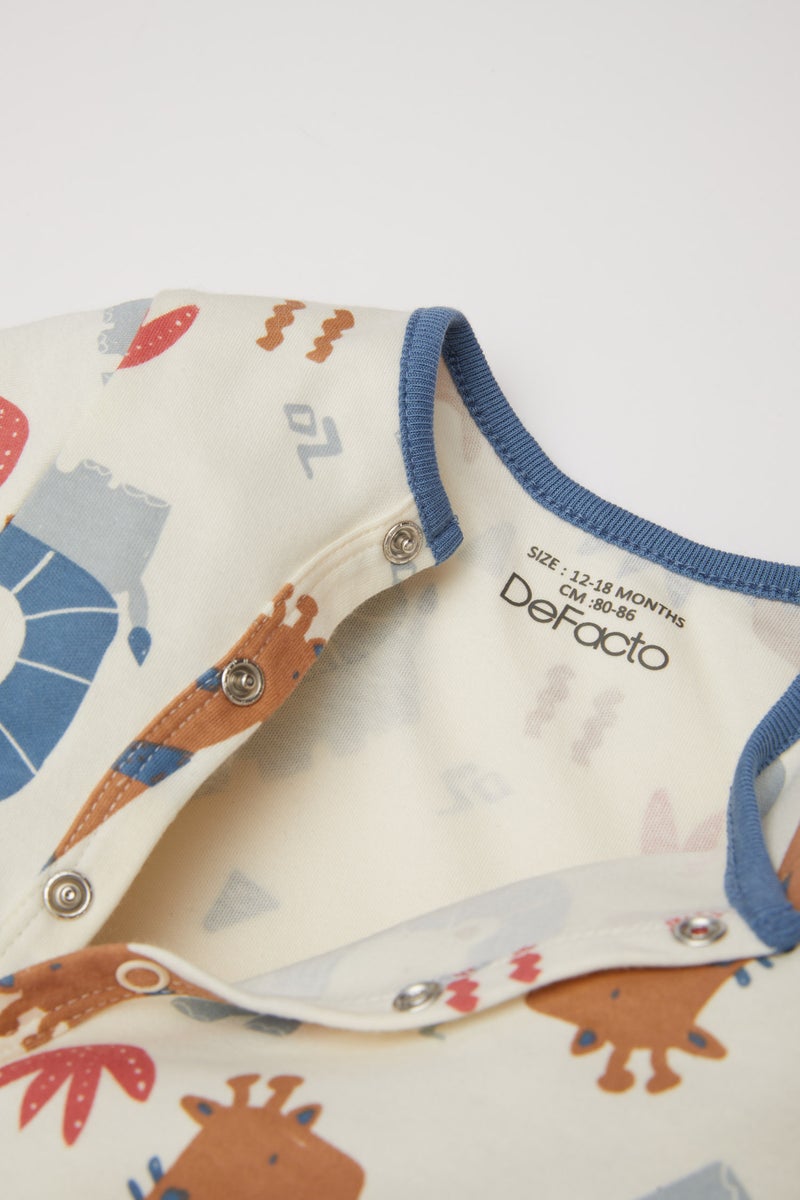 DeFacto Baby Boy Newborn Safari Patterned Long Sleeve Jumpsuit  - Image 4