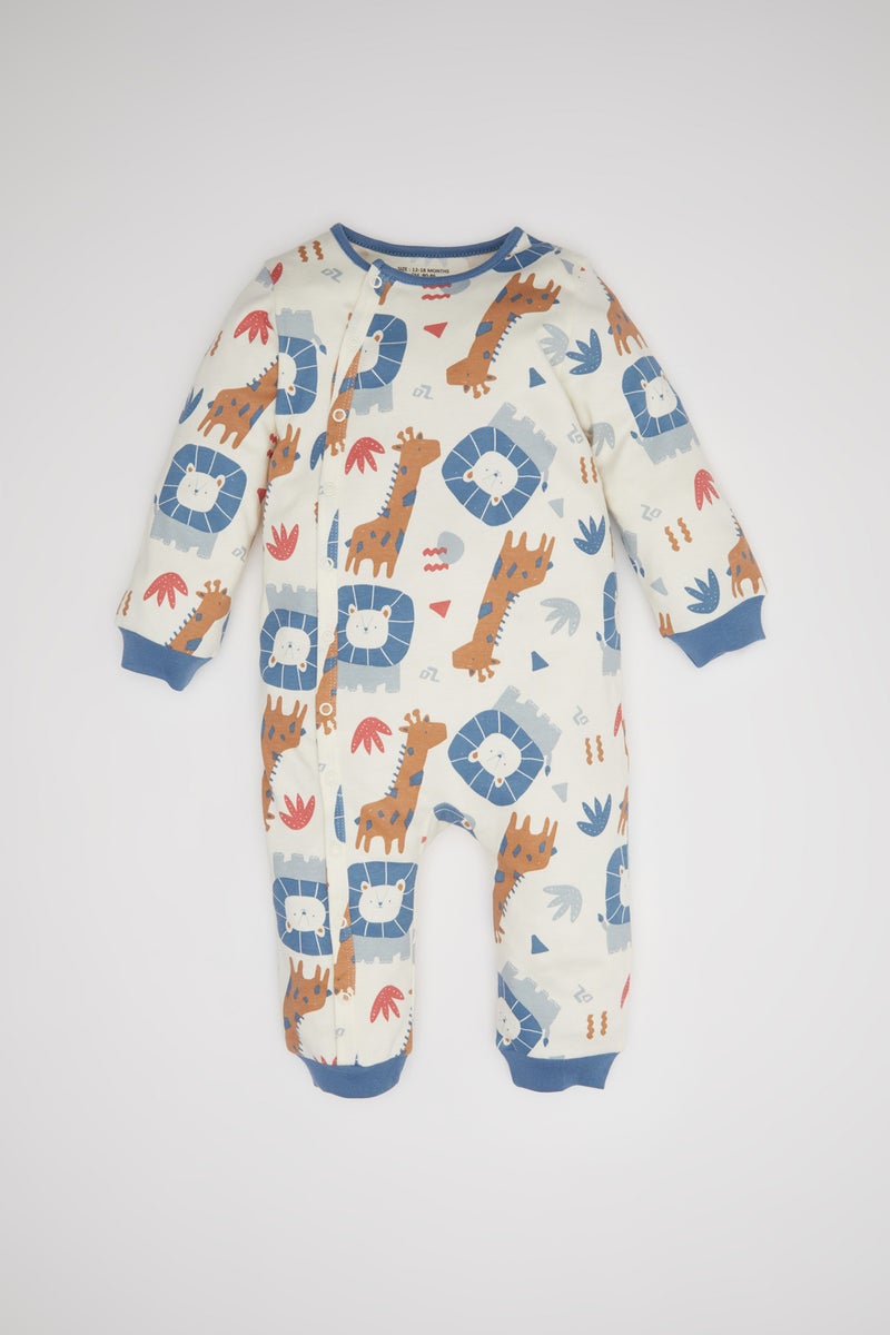 DeFacto Baby Boy Newborn Safari Patterned Long Sleeve Jumpsuit  - Image 1