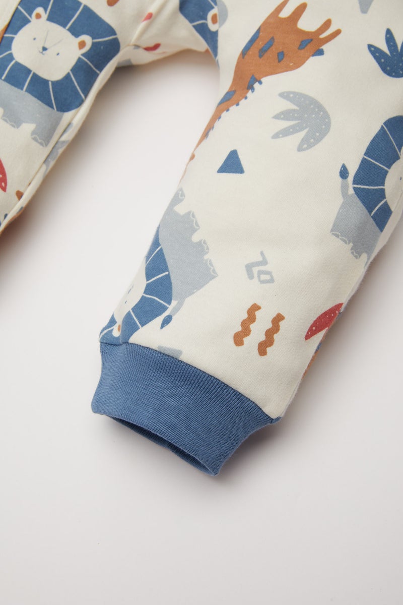 DeFacto Baby Boy Newborn Safari Patterned Long Sleeve Jumpsuit  - Image 2