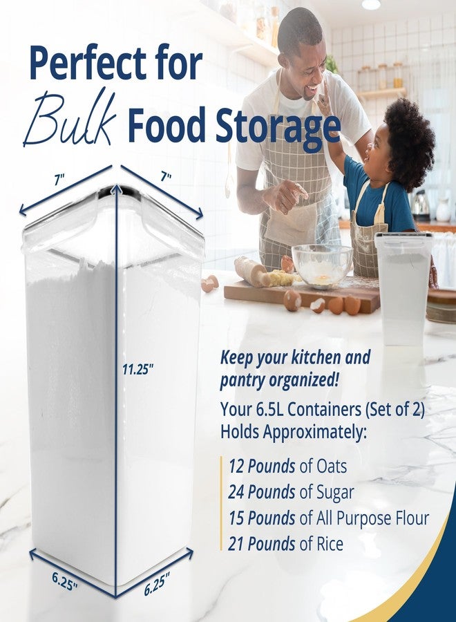 Reli. 6.5L Airtight Food Storage Containers with Lids (2 Sets) | Kitchen Organizers and Storage Containers, Pantry Organizers | BPA Free Plastic XL Set w/ 2 Measuring Cups, 12 Labels, Pen - Image 3
