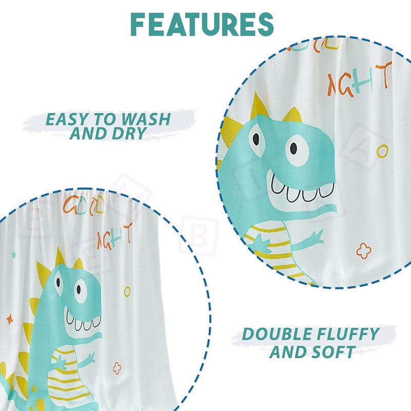 BEMBIKA Bamboo Muslin Blanket Baby 110X110 Cm Stroller Blanket Receiving Blanket for Newborn Unisex Baby (Little Dinosaur) - Image 3
