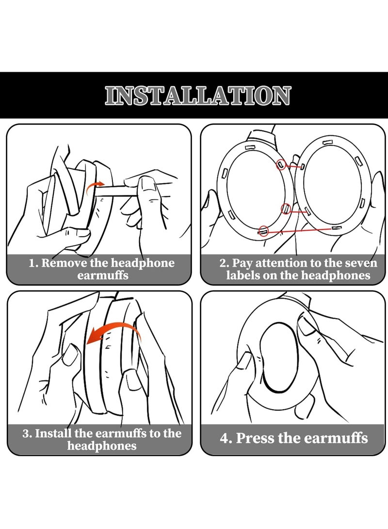 Earpads Replacement for Anker Soundcore Space Q45 Headphones, Ear Pads Cushions with Softer Protein Leather, Noise Isolation Foam - Black - Image 5