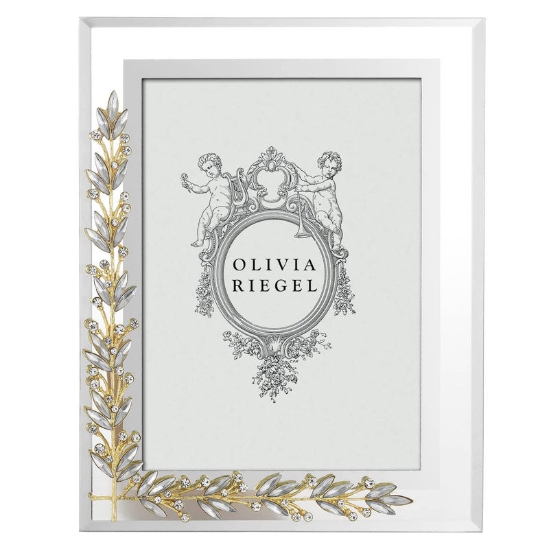 Olivia Riegel Gold and Silver Laurel Crystal Photo Frame 5X7
