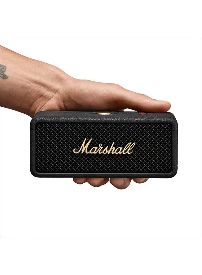 Marshall Marshall Emberton III Compact Portable Bluetooth Speaker with 32+ Hours of Playtime, (360° Sound), Dust & Waterproof (IP67) – Black & Brass. - Image 3