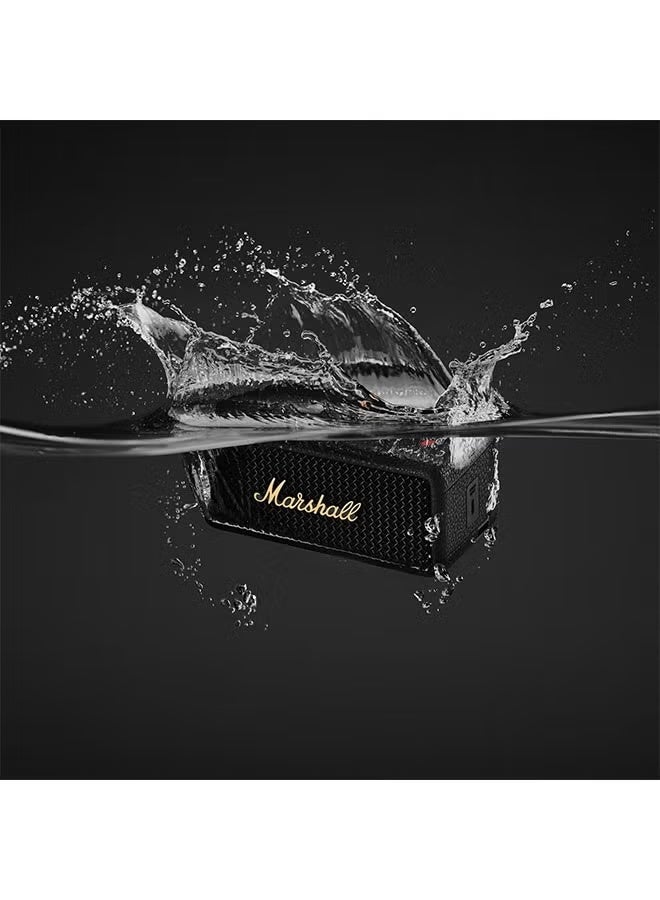 Marshall Marshall Emberton III Compact Portable Bluetooth Speaker with 32+ Hours of Playtime, (360° Sound), Dust & Waterproof (IP67) – Black & Brass. - Image 4
