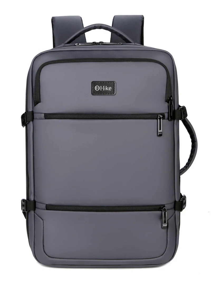 هايك Hike Premium Unisex Backpack Water Resistant Laptop Daypack with 360° Degree Opening and Separate Laptop Compartment for Travel/Business/College, HK2026-GREY